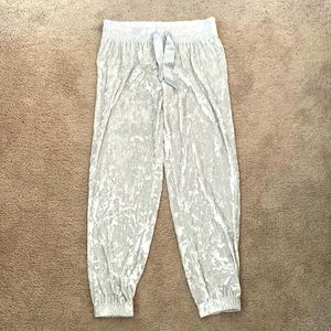 Women’s Victoria’s Secret excellent condition silver velour joggers size small